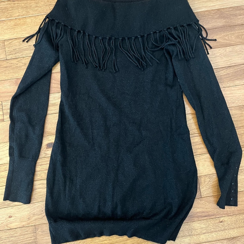 White House Black Market Off-Shoulder Black Sweater